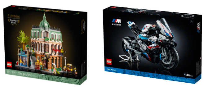 наборы 10297 LEGO Creator Expert «Бутик-отель» и 42130 LEGO Technic «BMW M 1000 RR».